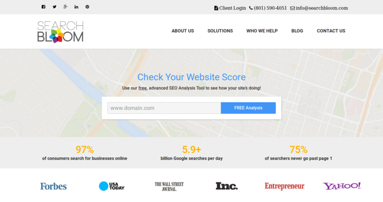 Home page of #16 Leading Search Engine Optimization Firm: SearchBloom