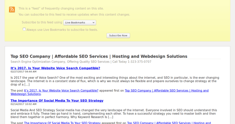 Fee page of #22 Best Search Engine Optimization Business: Over the Top SEO