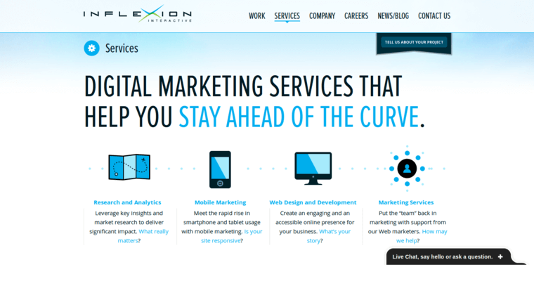 Service page of #7 Best Online Marketing Agency: Inflexion Interactive