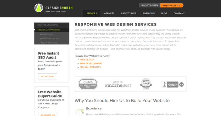 Websites page of #18 Best SEO Firm: Straight North