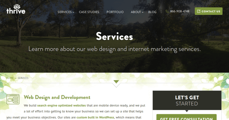 Service page of #4 Leading Search Engine Optimization Company: Thrive Internet Marketing