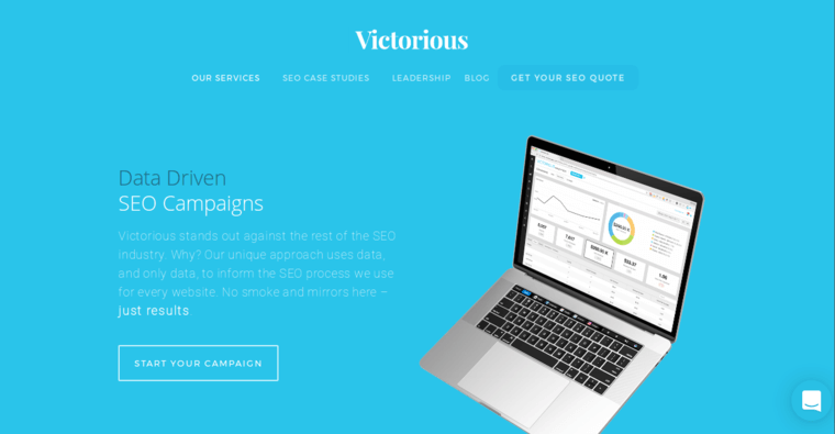 Service page of #15 Best Online Marketing Company: Victorious SEO
