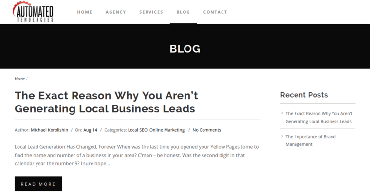 Blog page of #8 Leading Baltimore SEO Company: Automated Tendencies