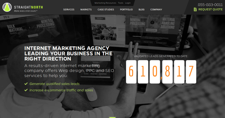 Home page of #1 Best Baltimore Web Development Firm: Straight North