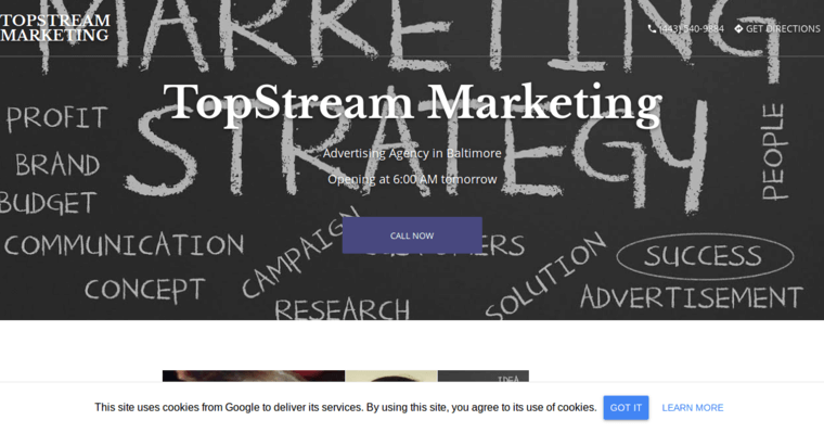 Home page of #5 Best Baltimore Web Development Company: TopStream Marketing