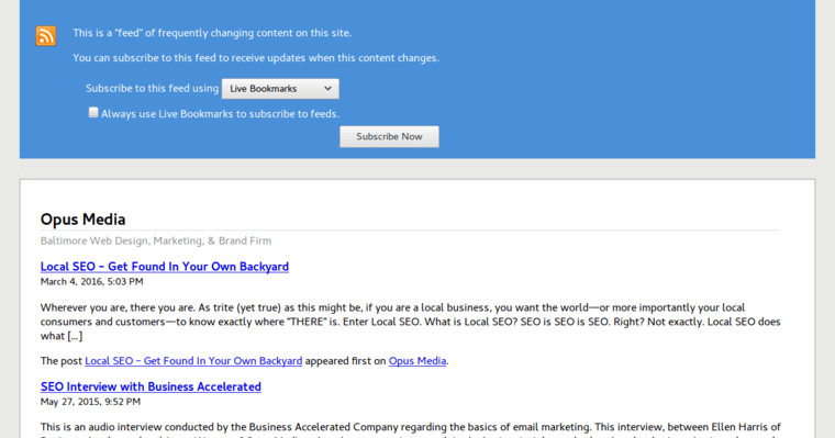 Fee page of #8 Best Baltimore Search Engine Optimization Business: Opus Media
