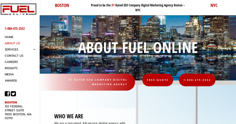 About page of #4 Best Boston SEO Business: Fuel Online