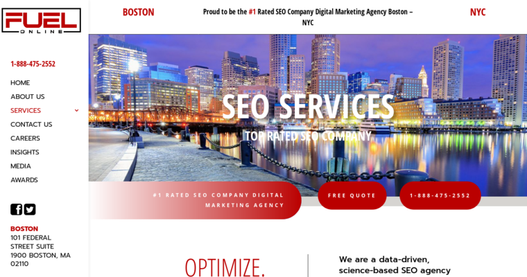 Seo Agency page of #4 Best Boston SEO Business: Fuel Online