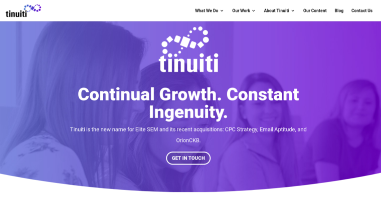 Home page of #3 Top Boston SEO Company: Tinuiti
