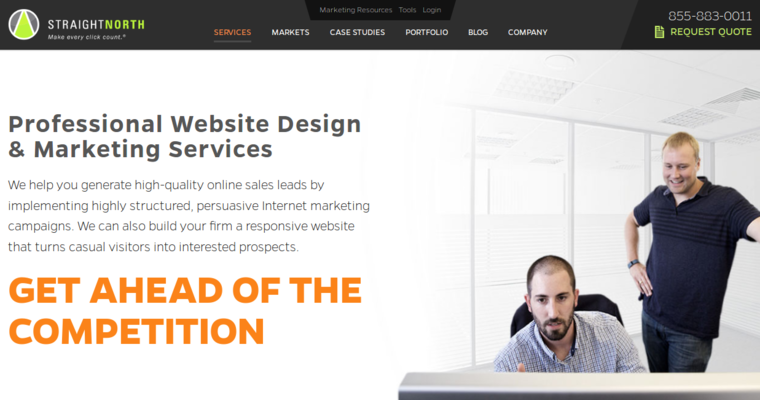 Service page of #1 Best Charlotte Web Design Business: Straight North