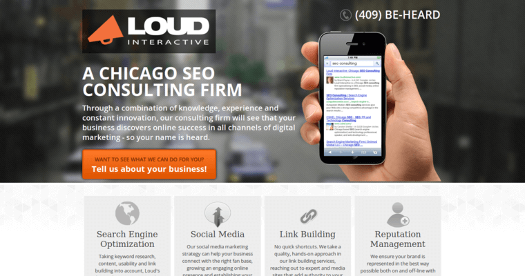 Home page of #9 Best Chicago SEO Business: Loud Interactive