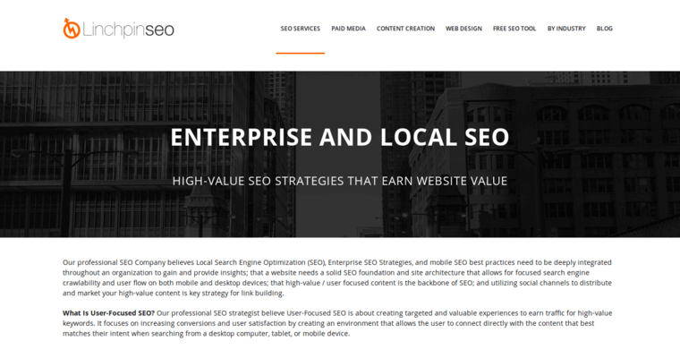 Company page of #7 Leading Chicago SEO Company: Linchpin SEO