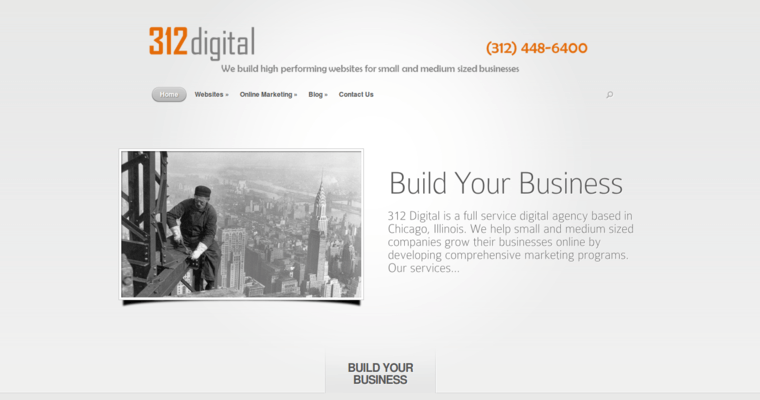 Home page of #5 Top Chicago SEO Business: 312 Digital