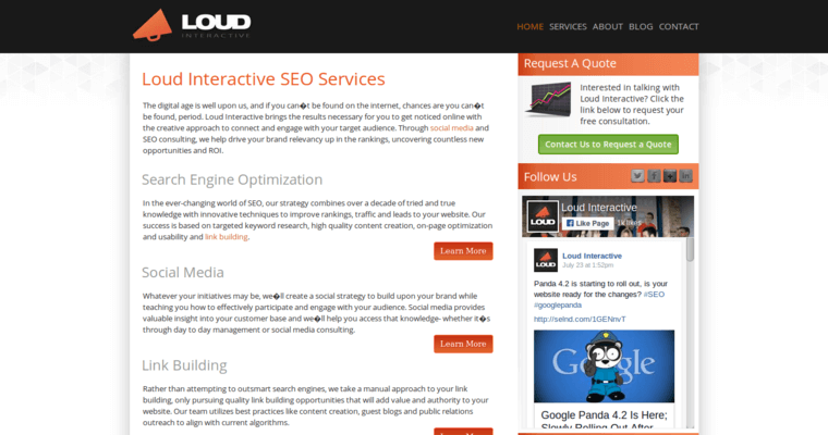 Service page of #9 Best Chicago SEO Business: Loud Interactive