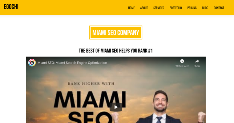 Home page of #12 Top Corporate SEO Business: Egochi