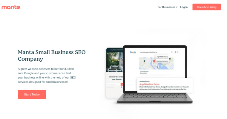 Home page of #2 Top Corporate SEO Business: Manta