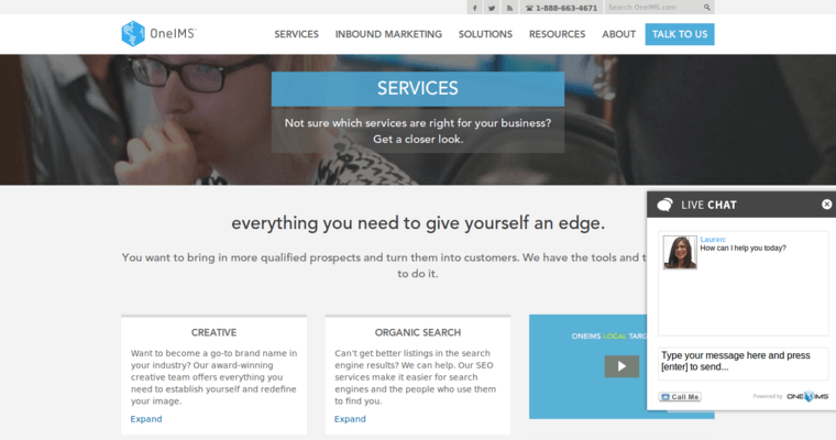 Service page of #4 Top Corporate SEO Firm: OneIMS