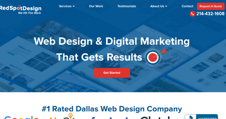Home page of #3 Best Corporate SEO Firm: Red Spot