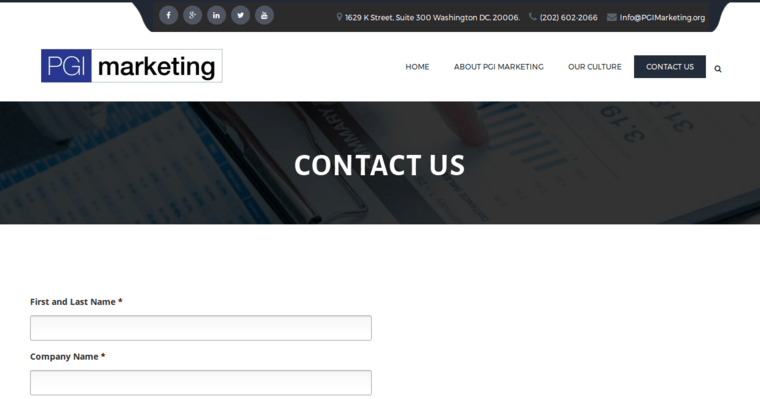 Contact page of #9 Leading SEO Agency: PGI Marketing