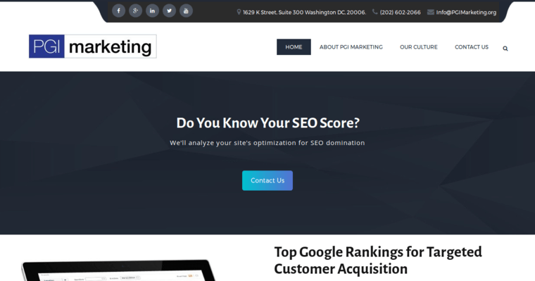 Home page of #9 Leading SEO Business: PGI Marketing