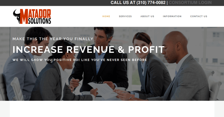 Home page of #6 Top SEO Business: Matador Solutions, LLC