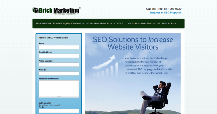 Home page of #8 Leading Dental SEO Company: Brick Marketing