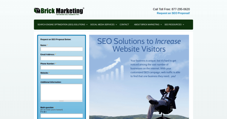 Home page of #8 Top Dental SEO Company: Brick Marketing