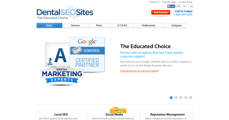 Home page of #3 Leading Dental SEO Agency: Dental SEO Sites