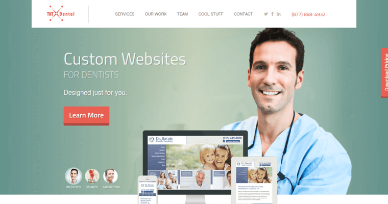 Home page of #10 Best Dental SEO Agency: TNT Dental