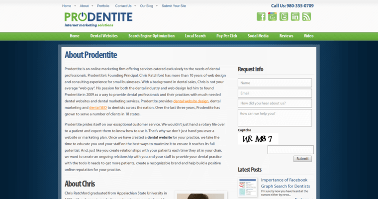 About page of #10 Best Dental SEO Business: Prodentite
