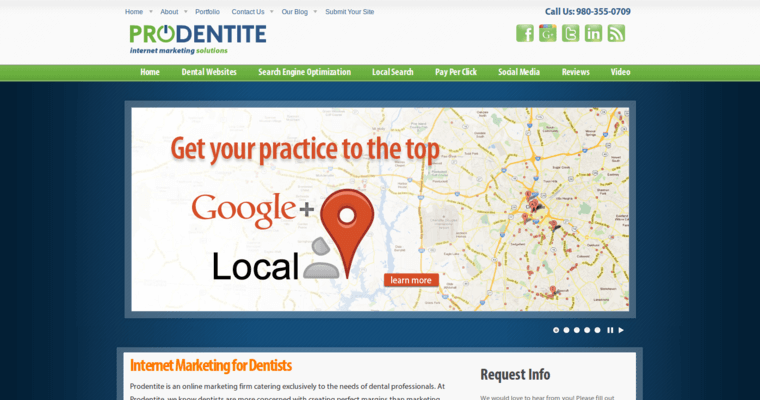 Home page of #9 Leading Dental SEO Firm: Prodentite