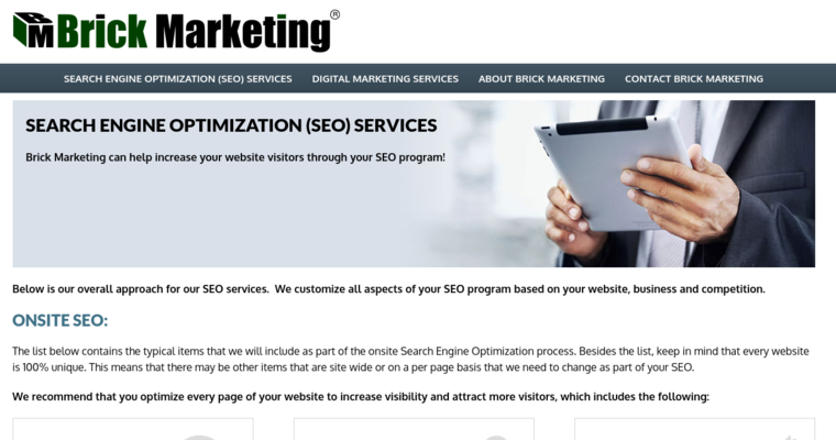 Service page of #7 Best Dental SEO Company: Brick Marketing