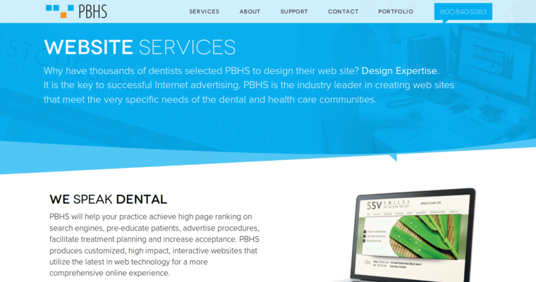 Service page of #10 Best Dental SEO Agency: PBHS