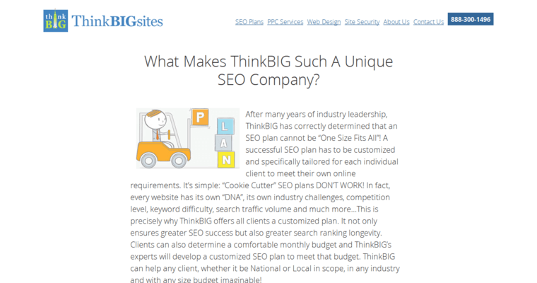 Service page of #4 Best Enterprise Online Marketing Business: ThinkBIGsites.com