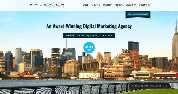 Home page of #10 Best Enterprise Online Marketing Company: Inflexion Interactive