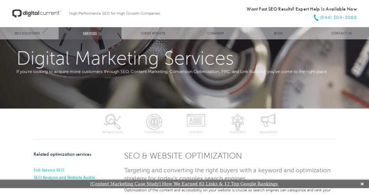 Service page of #1 Best Enterprise SEO Firm: Digital Current