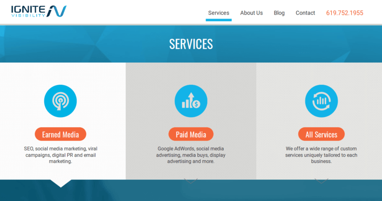 Service page of #8 Best Enterprise Online Marketing Agency: Ignite Visibility
