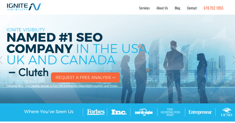 Home page of #8 Leading Enterprise SEO Company: Ignite Visibility