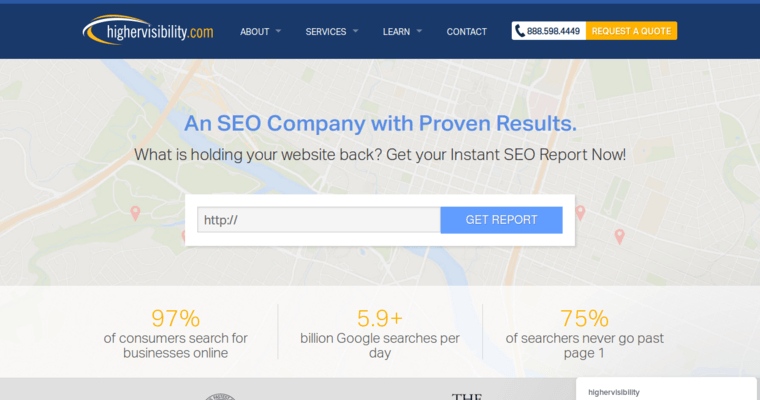 Home page of #2 Top Enterprise Search Engine Optimization Agency: Higher Visibility