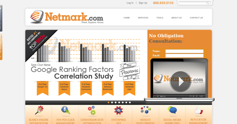Home page of #8 Leading Enterprise Search Engine Optimization Business: Netmark