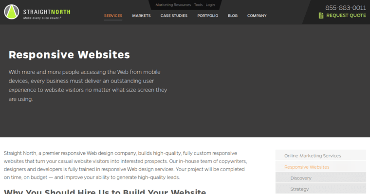 Websites page of #1 Best Enterprise Online Marketing Agency: Straight North