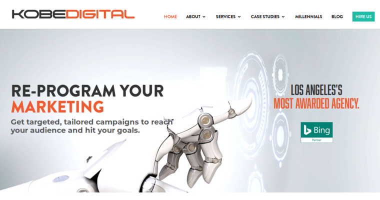 Home page of #12 Best Enterprise Search Engine Optimization Company: Kobe Digital