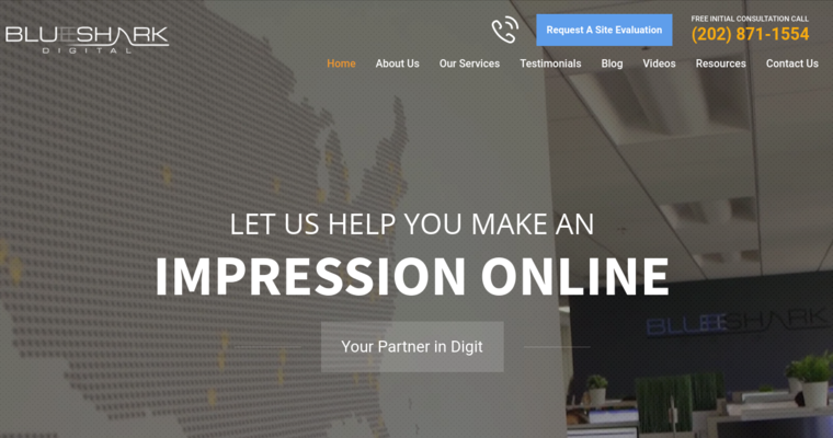 Home page of #3 Best Enterprise Online Marketing Agency: BluShark Digital