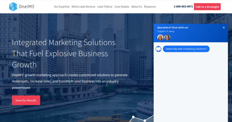 Home page of #5 Best Enterprise SEO Firm: OneIMS