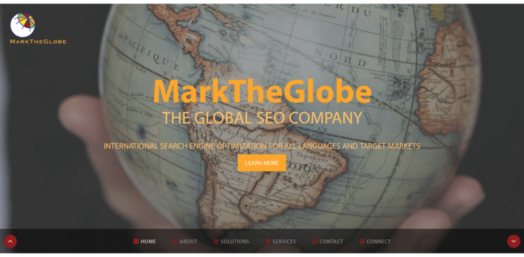 Home page of #10 Best Global SEO Company: Mark the Globe