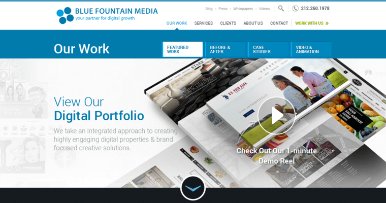Folio page of #3 Leading Global Online Marketing Firm: Blue Fountain Media