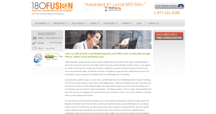 Work page of #8 Leading Global Search Engine Optimization Business: 180fusion