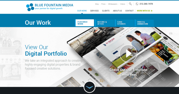 Folio page of #4 Leading Global Search Engine Optimization Company: Blue Fountain Media