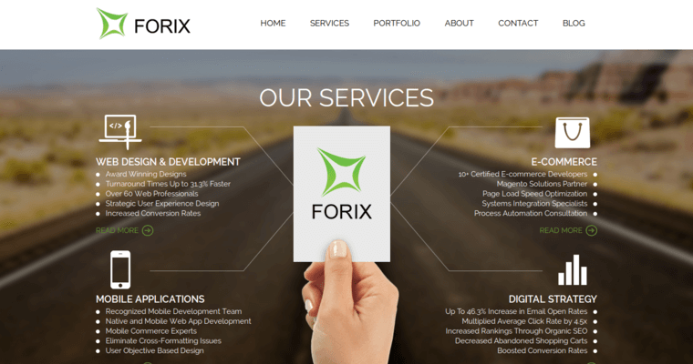 Service page of #4 Top Global Online Marketing Agency: Forix Web Design