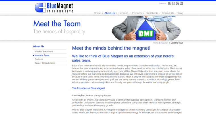 Team page of #11 Best Hotel SEO Business: Blue Magnet Interactive